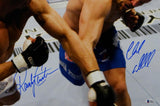 Randy Couture Chuck Liddell Autographed UFC 16x20 Throwing Punches Photo- Beckett Auth *Blue