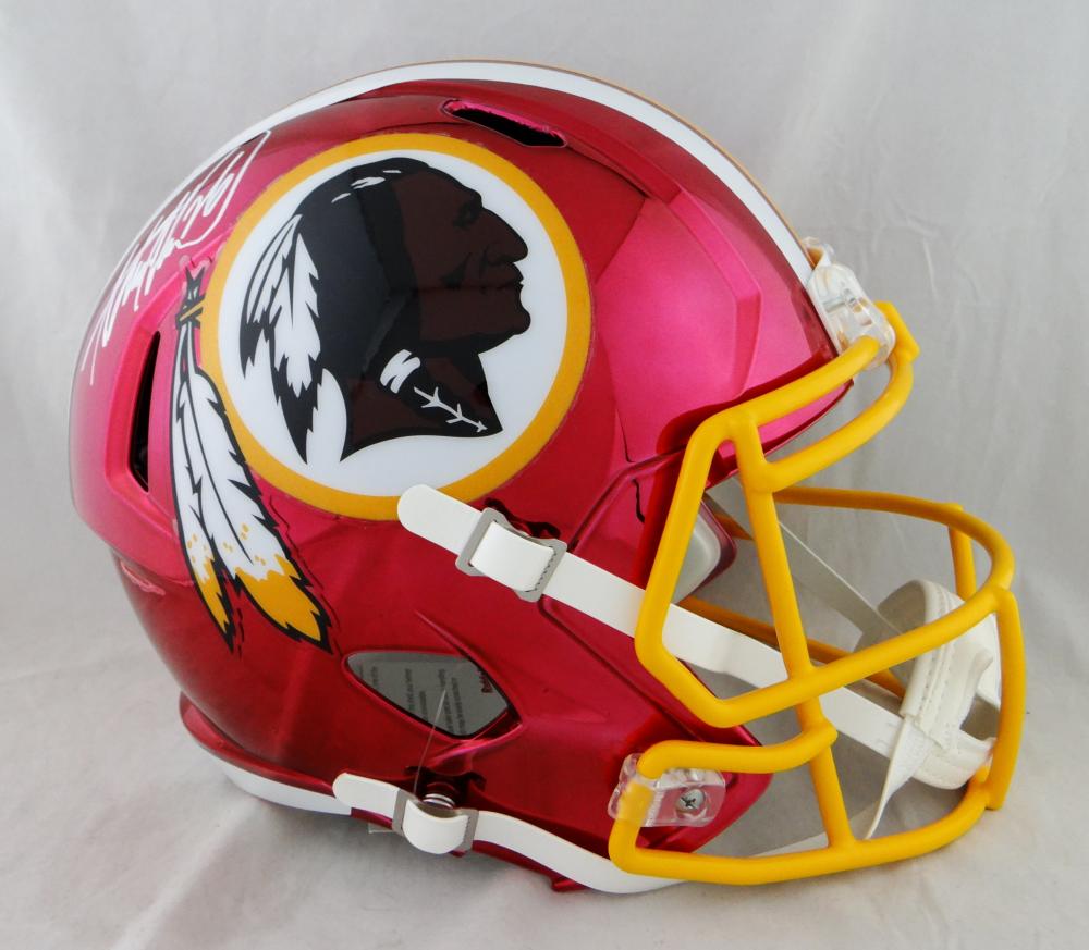 Adrian Peterson Autographed Washington Redskins F/S Chrome Helmet