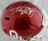 Adrian Peterson Autographed Oklahoma Sooners F/S Riddell Speed Helmet -Beckett Witness *Silver Top