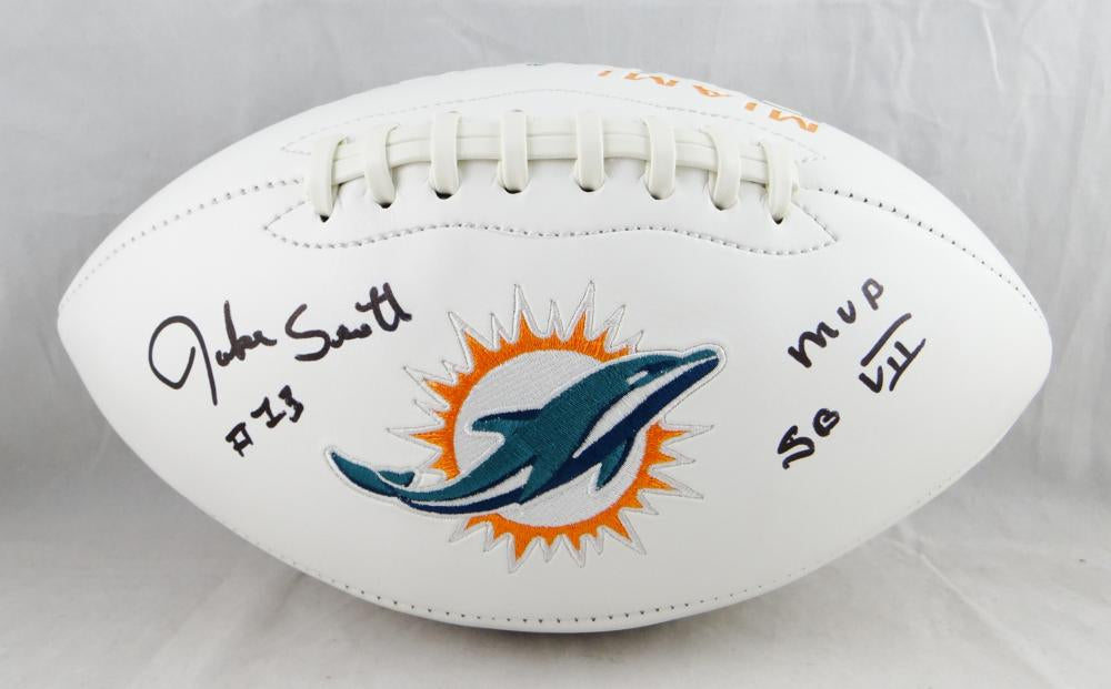 Jake Scott Autographed Miami Dolphins Logo Football w/ MVP SB VII- JSA W  Auth