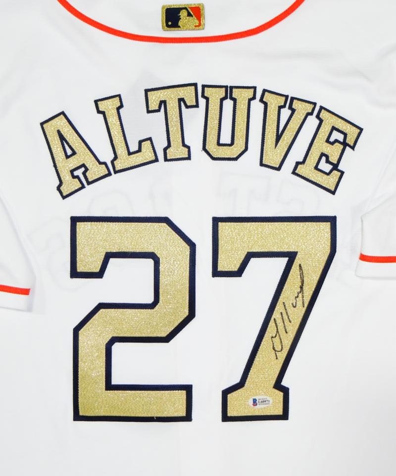 Jose Altuve Signed Houston Astros Jersey with 2017 World Series Champions  Patch (PSA COA)