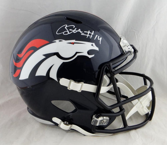 Courtland Sutton Autographed Denver Broncos Full Size Speed Helmet- JSA W Auth *White