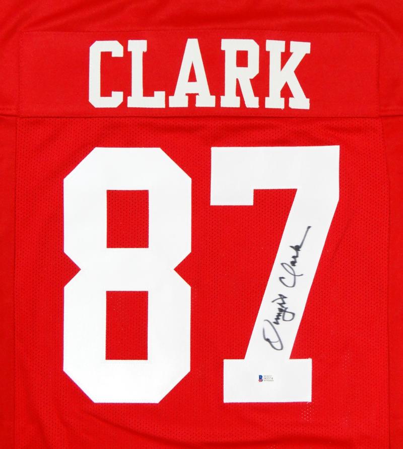 Dwight Clark Autographed Signed Authentic Red Framed Pro Style Jersey  Beckett