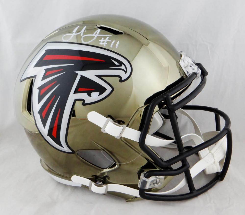 Julio Jones Autographed Atlanta Falcons Full Size Chrome Helmet