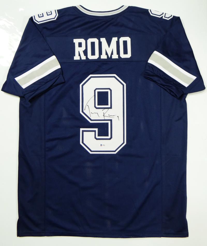 Tony Romo Autographed Blue Pro Style Jersey - Beckett W Auth *Black – The  Jersey Source