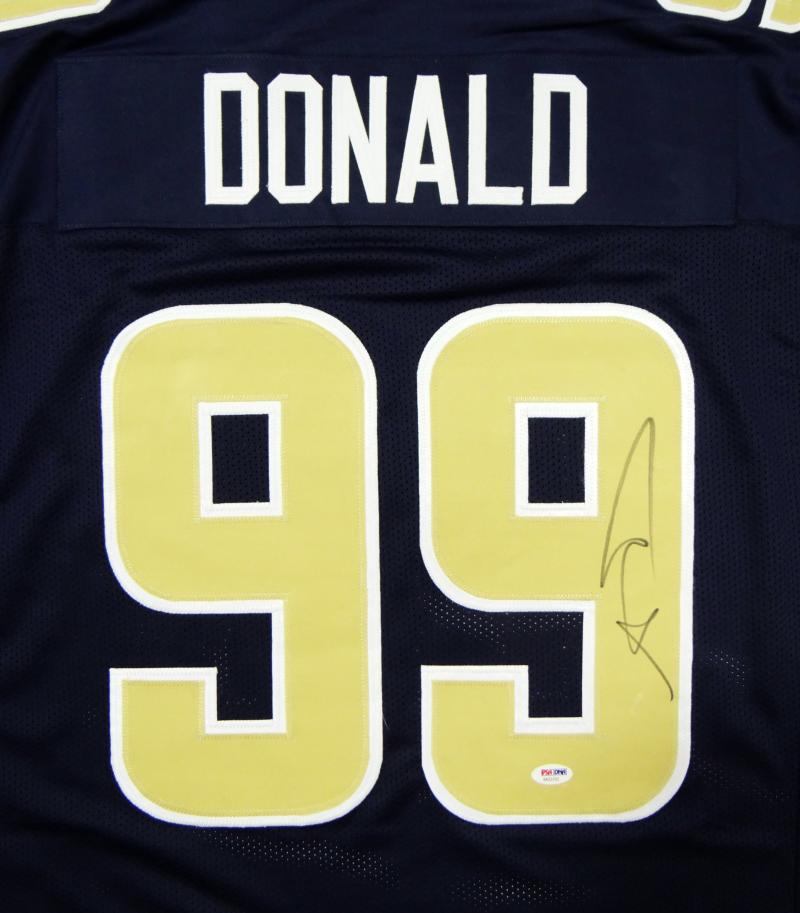 Aaron Donald Autographed Blue & Gold Pro Style Jersey - PSA