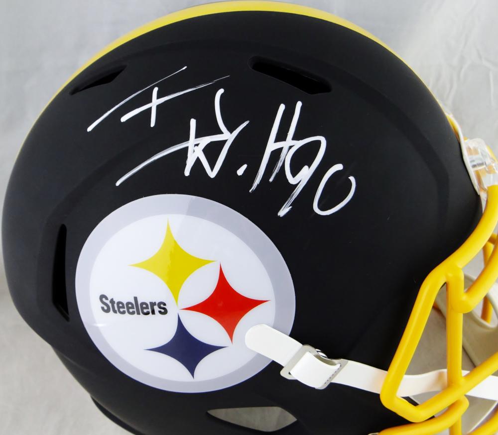 TJ Watt Autographed Pittsburgh Steelers F/S Flat Black Helmet- JSA