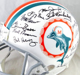 72 Miami Dolphins Autographed F/S Proline Helmet w/ 27 Signatures -JSA-W Auth *Black