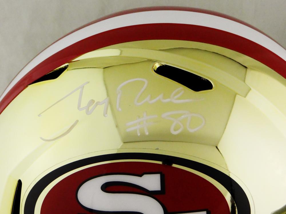 Jerry Rice Signed San Francisco 49ers Chrome Mini Helmet- Beckett Auth  *White