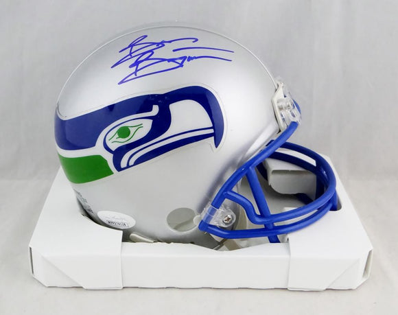 Brian Bosworth Autographed Seattle Seahawks Mini Helmet- JSA Witnessed Auth *Blue