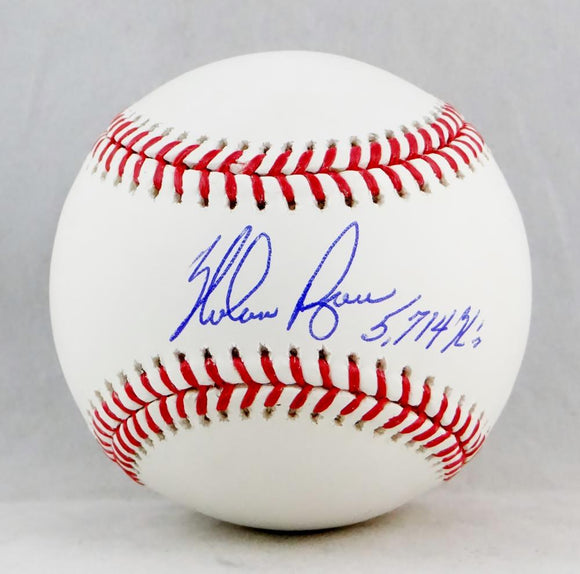 Nolan Ryan Autographed Rawlings OML Baseball With 5714 K's - AIV Hologram *Blue Image 1
