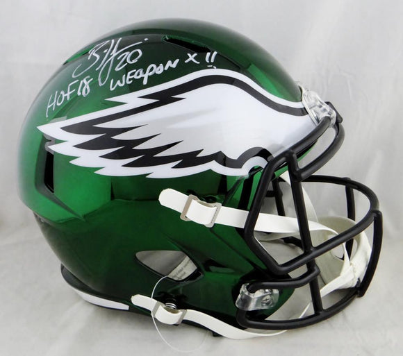 Brian Dawkins Autographed Eagles F/S Chrome Helmet W/ Insc- JSA W Auth *White