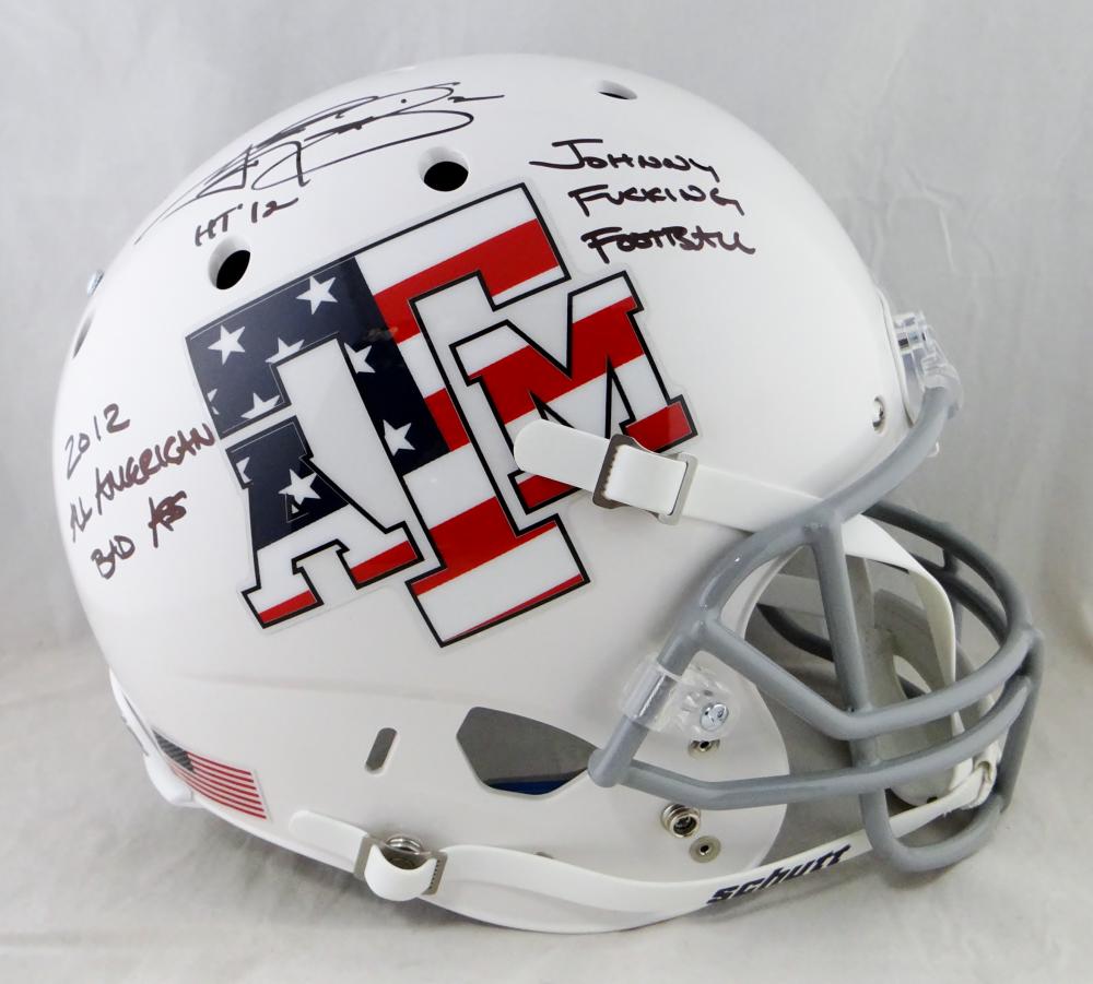 : Johnny Manziel Autographed A&M Aggies Maroon Speed Authentic  F/S Helmet w/6 Insc- Beckett Auth : Collectibles & Fine Art