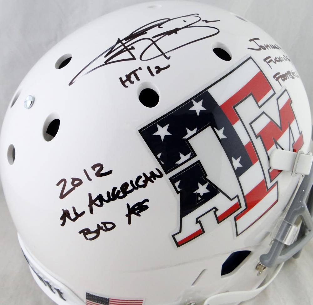 : Johnny Manziel Autographed Texas AM Aggies White Mini Helmet W/  HT- JSA W Auth : Collectibles & Fine Art