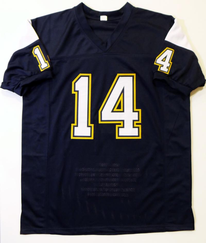 Dan Fouts Autographed Navy Blue Pro Style STAT Jersey- Beckett Authent –  The Jersey Source