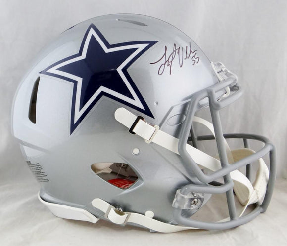 Leighton Vander Esch Autographed Dallas Cowboys F/S Speed Authentic Helmet - Beckett Auth *Black