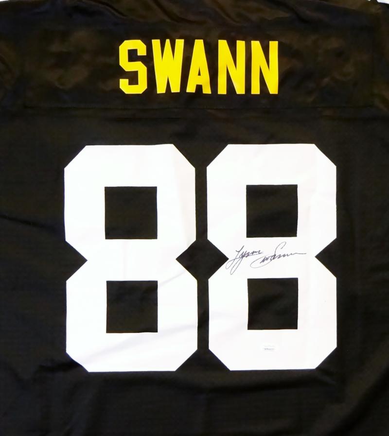 LYNN SWANN AUTOGRAPH SIGNED BLACK PITTSBURGH STEELERS JERSEY INCL JSA