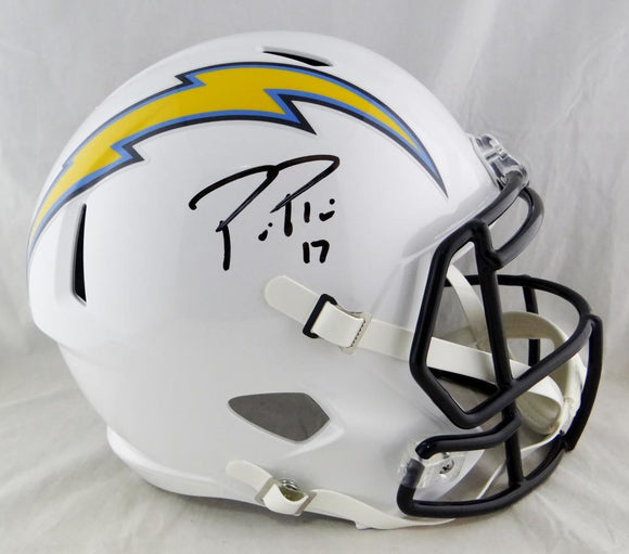 Philip Rivers Autographed Full Size Chargers Speed Helmet- Beckett Auth *Black