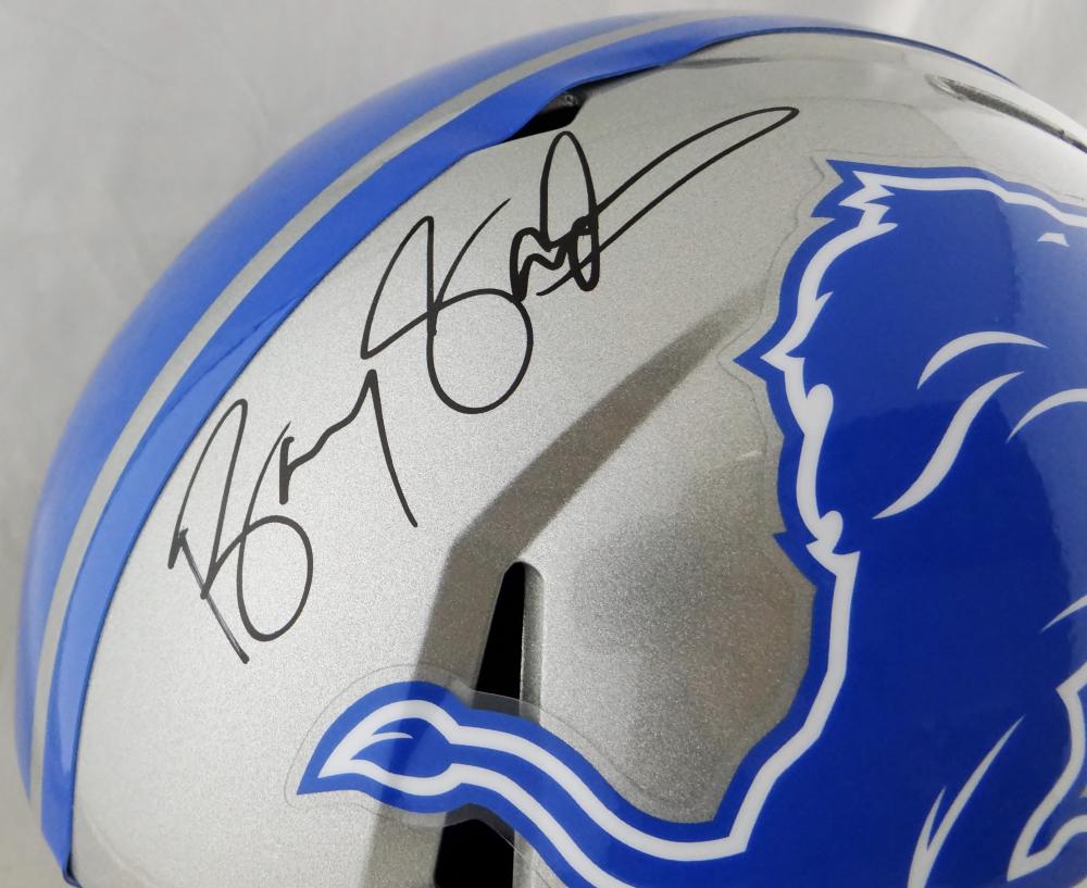 Barry Sanders Signed Detroit Lions F/S Speed Helmet W/ The Lion