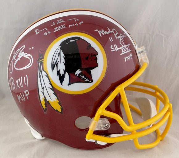 Williams Rypien Riggins Autographed Redskins F/S Helmet W/ MVP- JSA W Auth *Silver