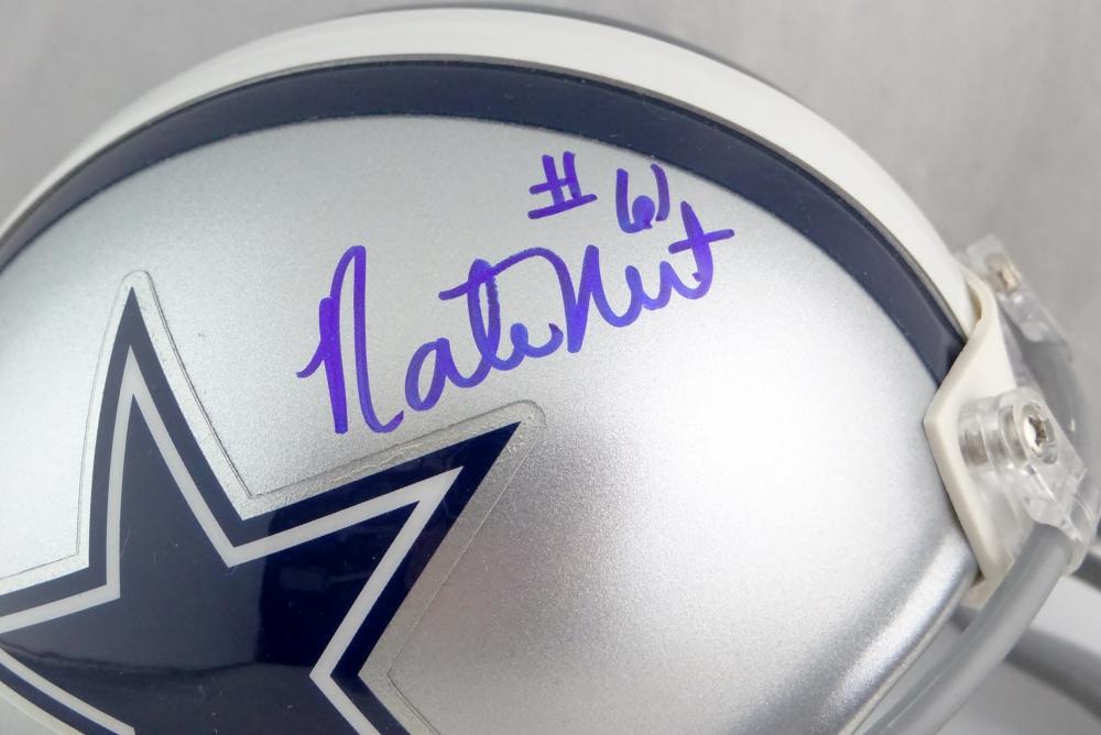 Cowboys Nate Newton Authentic Signed Speed Mini Helmet BAS Witnessed