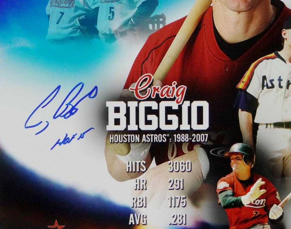 Craig Biggio Jeff Bagwell Autographed Astros 16x20 PF Photo w/ HOF