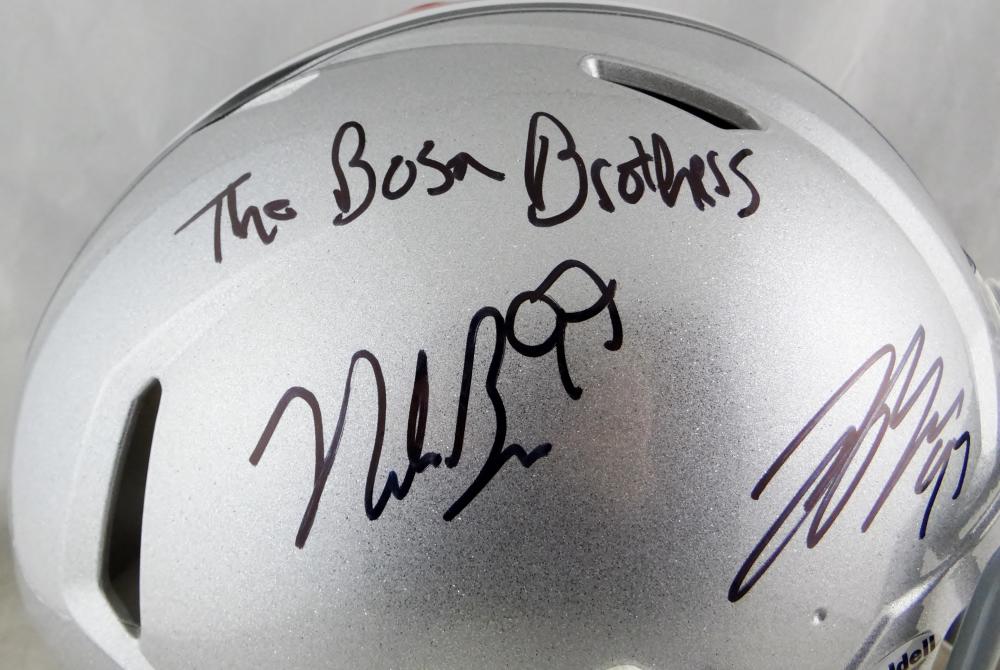 Joey Bosa/Nick Bosa Autographed Ohio State Buckeyes Mini Helmet- Becke –  The Jersey Source