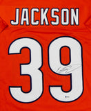 Eddie Jackson Autographed Orange Pro Style Jersey- Beckett Auth *9