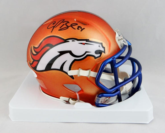 Champ Bailey Autographed Denver Broncos Blaze Mini Helmet- JSA W Auth *Black
