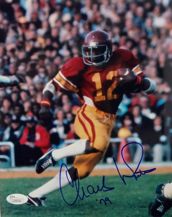 Charles White Autographed USC Trojans 8x10 Close Up Running Photo- JSA Auth *Blue