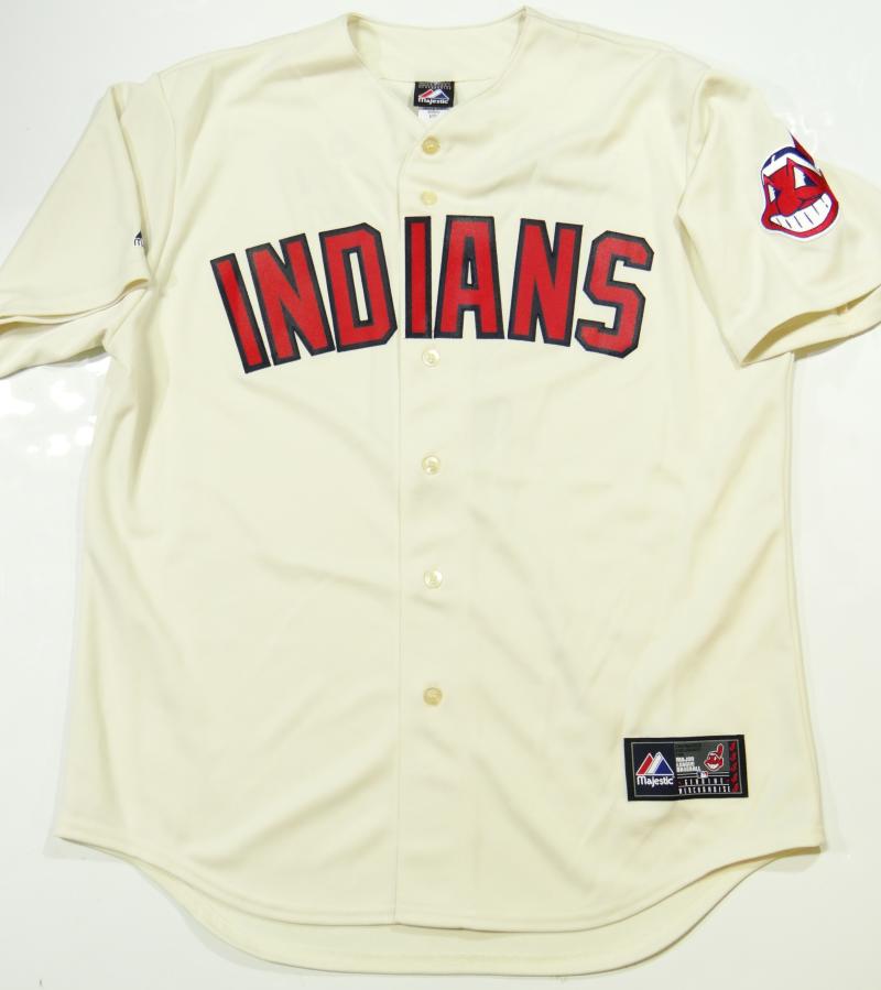 Carlos Baerga Autographed Cream Majestic Cleveland Indians Jersey w/ 3  Times AS- JSA Auth *Silver