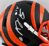 AJ Green Autographed Bengals Flat Black Mini Helmet- JSA W Auth *Silver