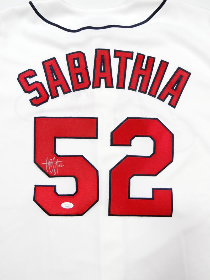 CC Sabathia Autographed Cleveland Indians Majestic Jersey- JSA Auth *5