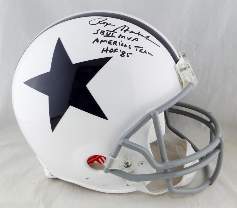 Cowboys Roger Staubach HOF 85 SB VI MVP Signed Speed Flex