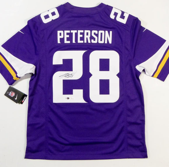 Adrian Peterson Autographed Vikings NFL Nike Authentic Purple Jersey - JSA W Auth *2