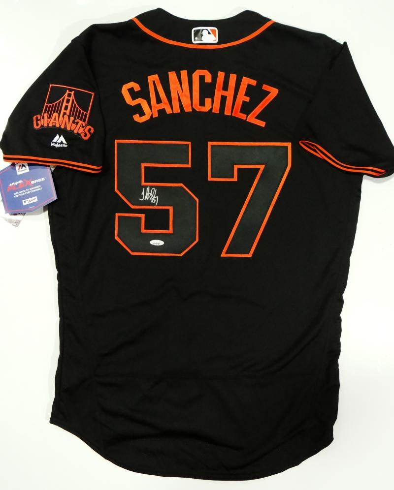 Jonathan Sanchez Signed SF Giants Black Majestic Authentic Jersey