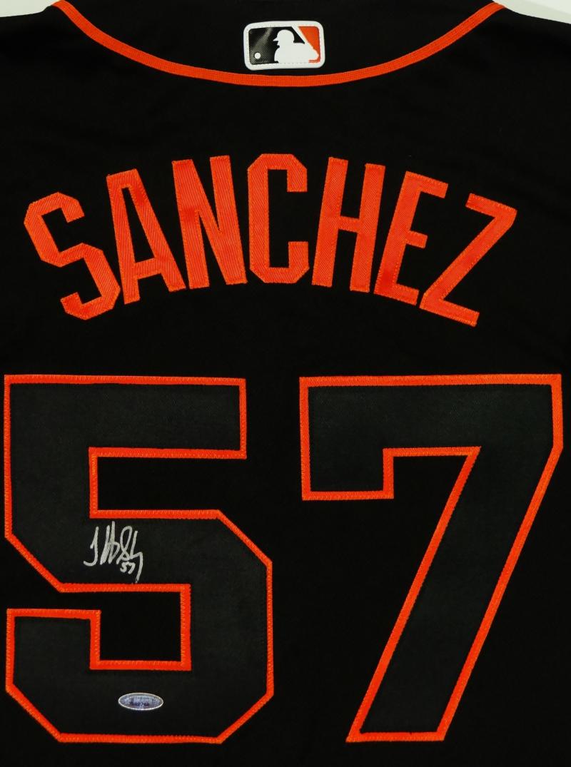 Jonathan Sanchez Signed SF Giants Black Majestic Authentic Jersey