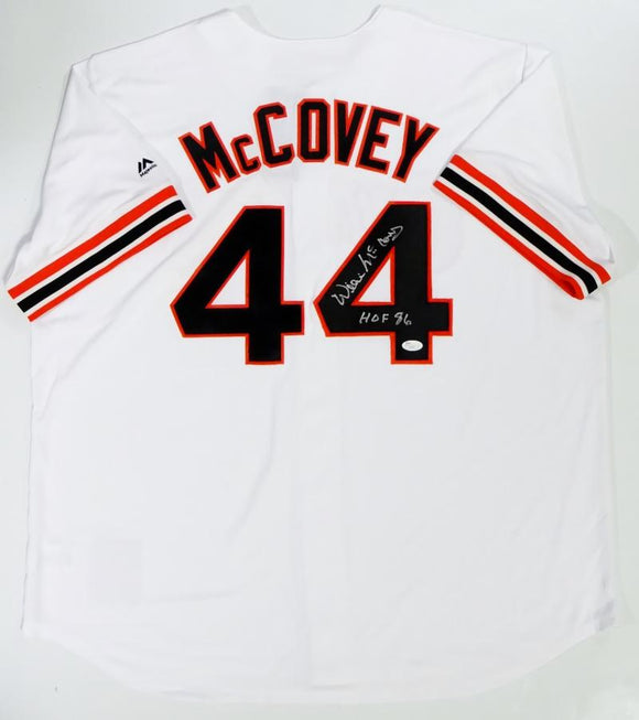 Willie McCovey Autographed White San Francisco Giants Jersey w/ HOF - JSA Auth