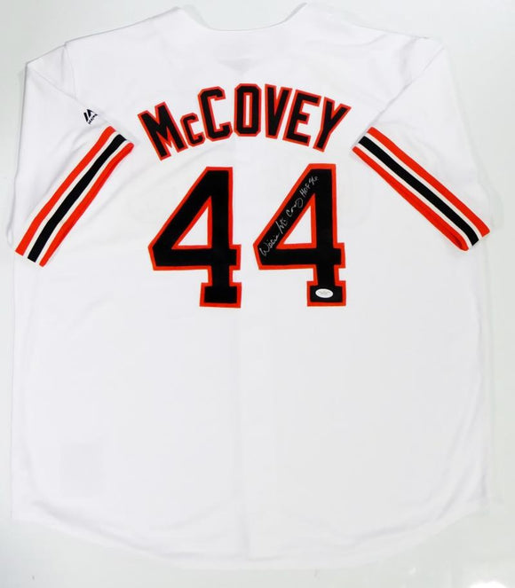 Willie McCovey Autographed White San Francisco Giants Jersey w/ HOF - JSA W Auth