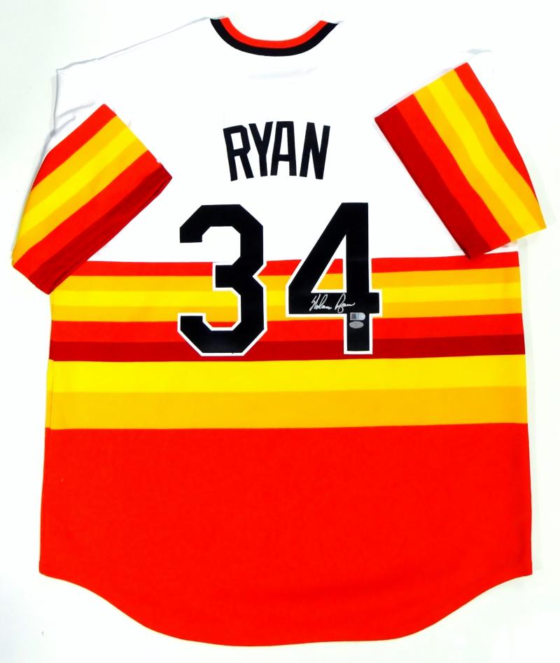 Nolan Ryan Autographed Houston Astros Rainbow Cooperstown Collection Jersey