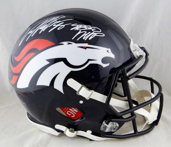 Von Miller Autographed F/S Denver Broncos Speed Authentic Helmet w/ Insc- JSA W Auth  *White