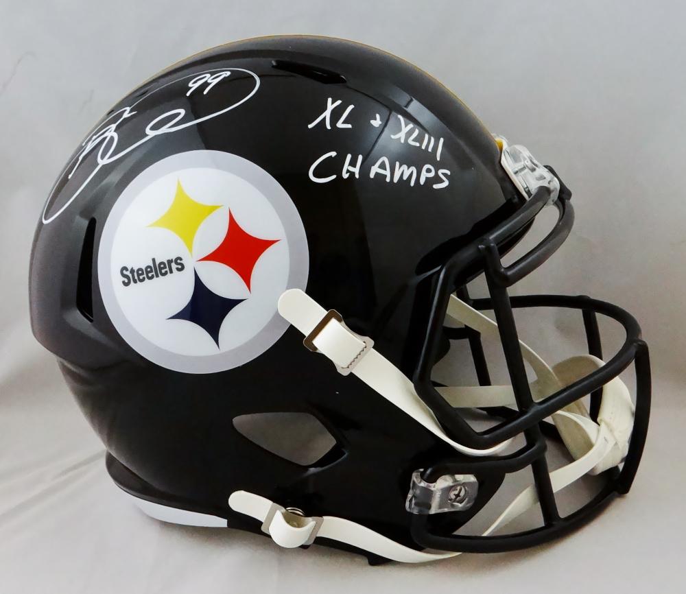 Brett Keisel Signed Steelers Logo Football (JSA)