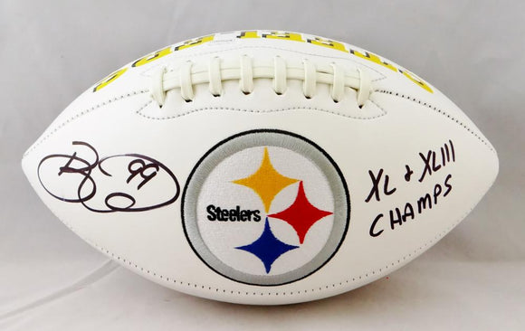 Brett Keisel Autographed Pittsburgh Steelers Logo Football w/ Insc- JSA W Auth