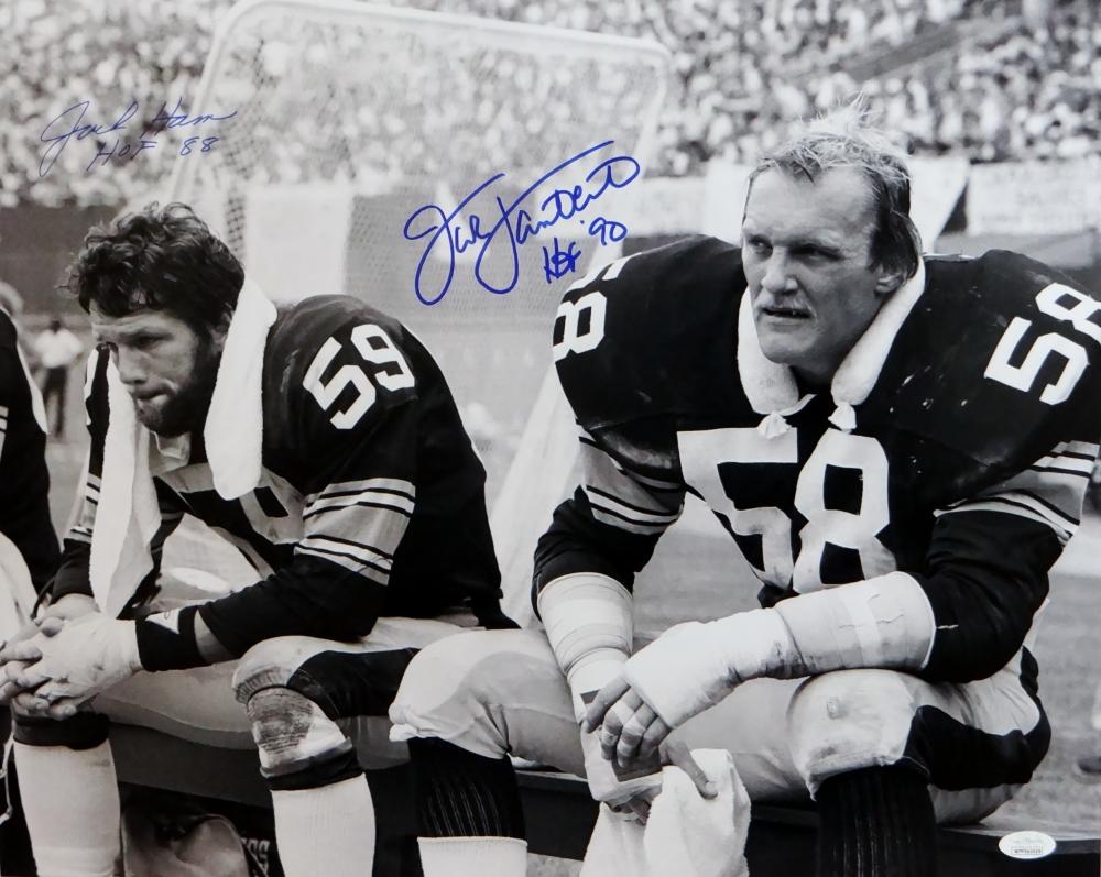 Jack Lambert Jack Ham Signed Pittsburgh Steelers 16x20 w/ HOF