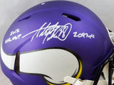 Adrian Peterson Autographed Minnesota Vikings F/S Speed Authentic Helmet w/ 3 Insc- Beckett Auth