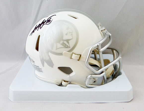 Adrian Peterson Autographed Washington Redskins ICE Mini Helmet- Beckett Auth *Black