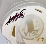 Adrian Peterson Autographed Washington Redskins ICE Mini Helmet- Beckett Auth *Black