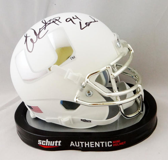 Warren Sapp Autographed Miami Hurricanes Matte White Mini Helmet w/94 Lombardi- JSA W Auth