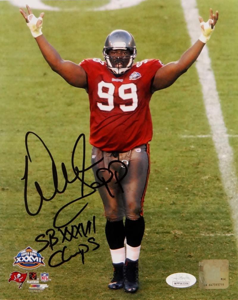 Warren Sapp Autographed Signed Tampa Bay Buccaneers Goal Line Art