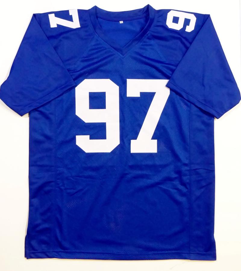 The Jersey Source Dexter Lawrence Autographed Blue Pro Style Jersey- JSA Witnessed Auth *9